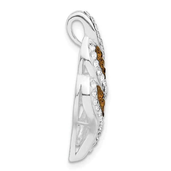 Necklaces Sterling Silver Stellux Crystal Fancy Swirl Slide Pendant TreasureFineJewelers