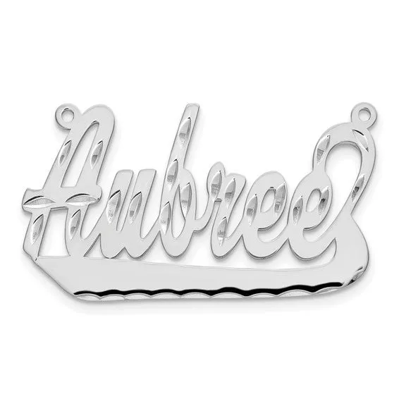 Necklaces TreasureFineJeweler Polished Diamondcut Name Plate