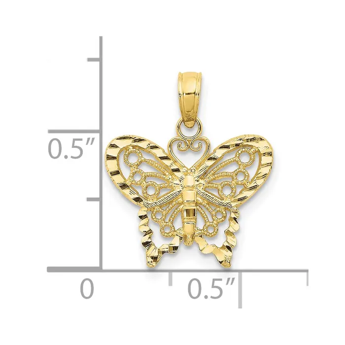 Necklaces TreasureFineJewelers 10K Diamondcut Butterfly Pendant