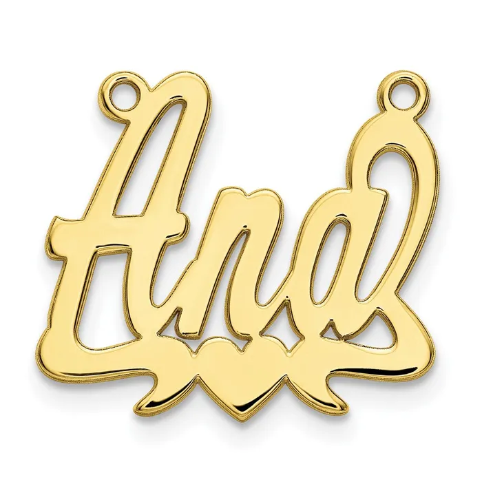 Necklaces TreasureFineJewelers 10K Polished Heart Name Plate