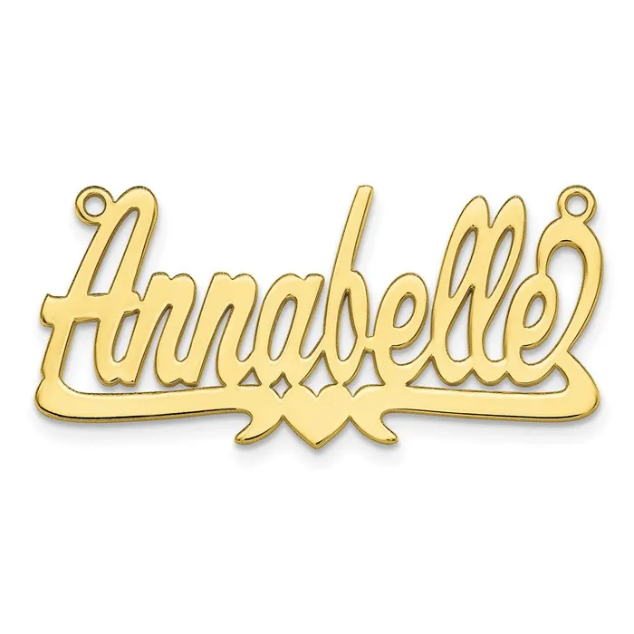 Necklaces TreasureFineJewelers 10K Polished Heart Name Plate