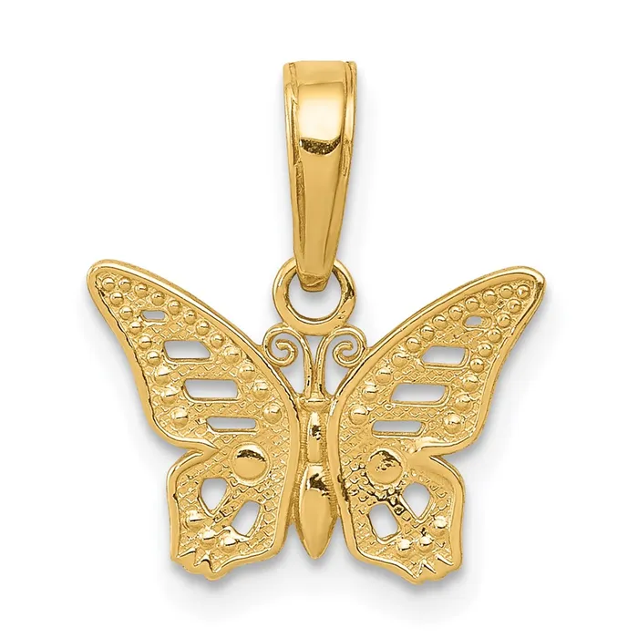 Necklaces TreasureFineJewelers 14k CutOut Butterfly Pendant