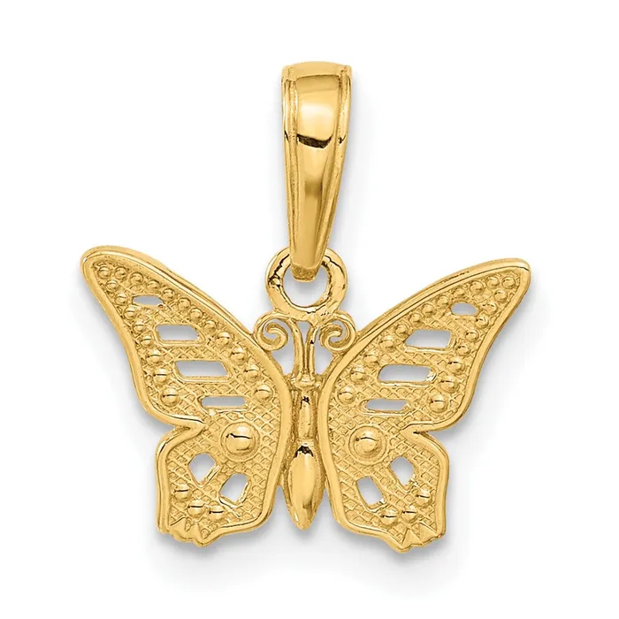 Necklaces TreasureFineJewelers 14k CutOut Butterfly Pendant