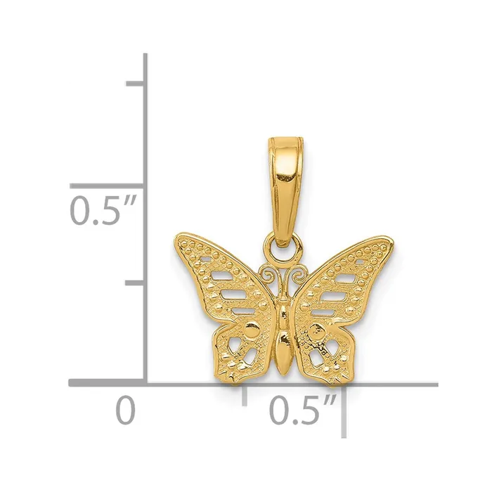 Necklaces TreasureFineJewelers 14k CutOut Butterfly Pendant