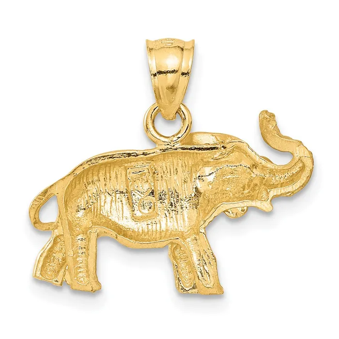 Necklaces TreasureFineJewelers 14K Diamondcut Elephant Pendant