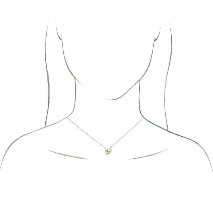 Necklaces TreasureFineJewelers 14K Rose GoldWhite Gold Interlocking Heart 16 Necklace