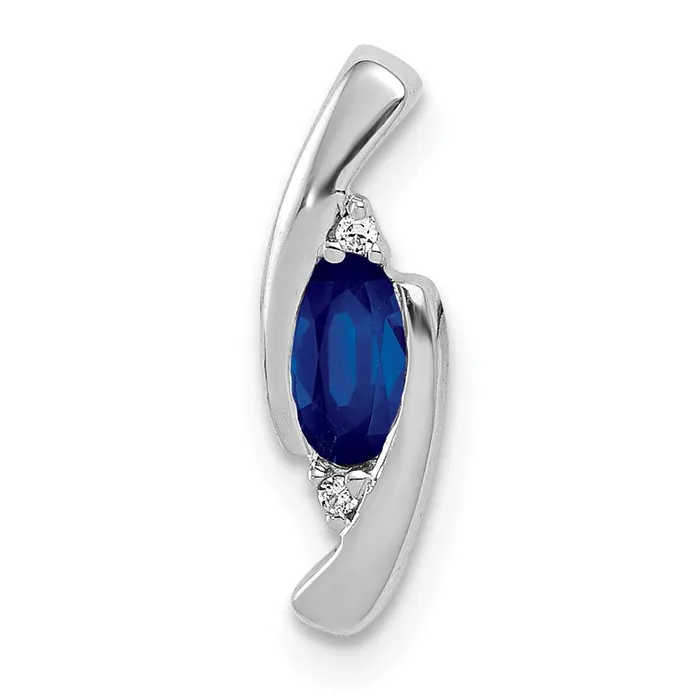 Necklaces TreasureFineJewelers 14k White Gold 01ct Diamond and 33 Sapphire Pendant Necklaces TreasureFineJewelers 14k White Gold 01ct Diamond and 33 Sapphire Pendant