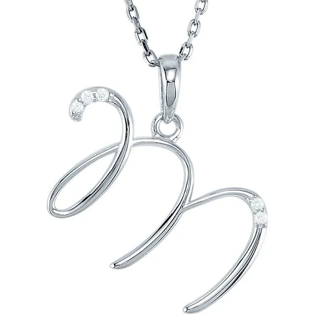 Necklaces TreasureFineJewelers 14K White Gold 025 CTW Diamond Initial M 18 Necklace Necklaces TreasureFineJewelers 14K White Gold 025 CTW Diamond Initial M 18 Necklace