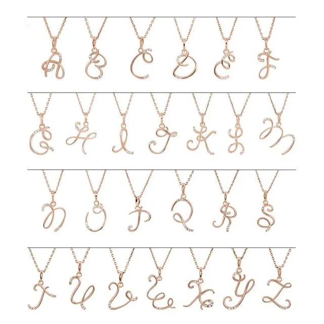 Necklaces TreasureFineJewelers 14K White Gold 025 CTW Diamond Initial M 18 Necklace