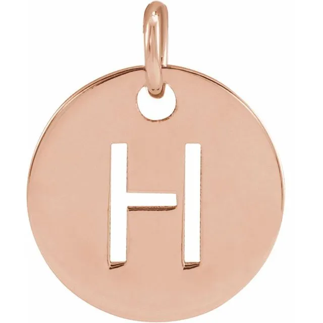 Necklaces TreasureFineJewelers 18K Rose GoldPlated Sterling Silver Initial H 10 mm Disc Pendant Necklaces TreasureFineJewelers 18K Rose GoldPlated Sterling Silver Initial H 10 mm Disc Pendant