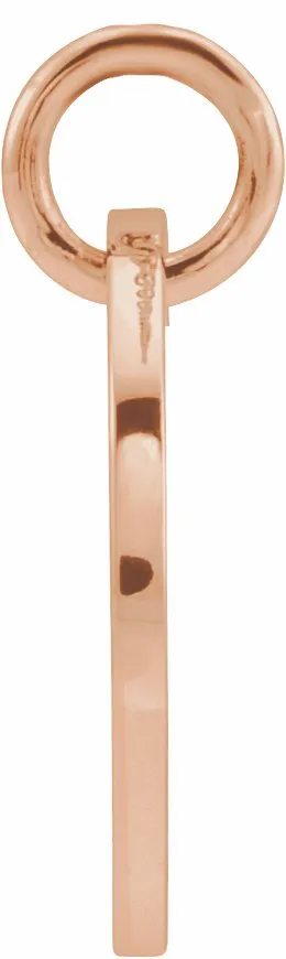 Necklaces TreasureFineJewelers 18K Rose GoldPlated Sterling Silver Initial N 10 mm Disc Pendant