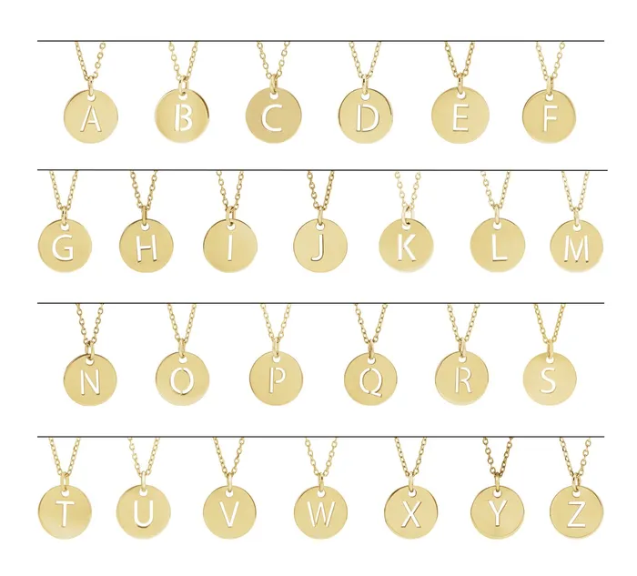 Necklaces TreasureFineJewelers 18K Rose GoldPlated Sterling Silver Initial N 10 mm Disc Pendant