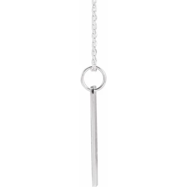 Necklaces TreasureFineJewelers Sterling Silver 20x5 mm Engravable Bar 1618 Necklace