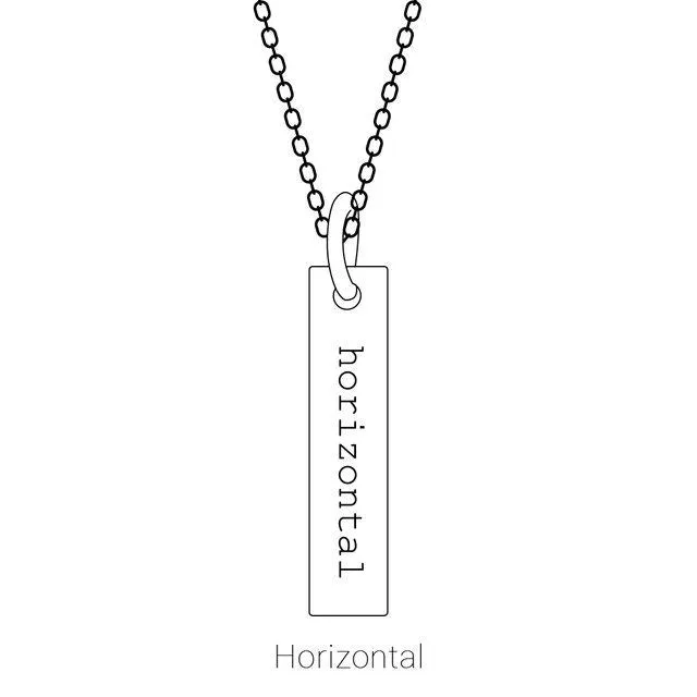Necklaces TreasureFineJewelers Sterling Silver 20x5 mm Engravable Bar 1618 Necklace