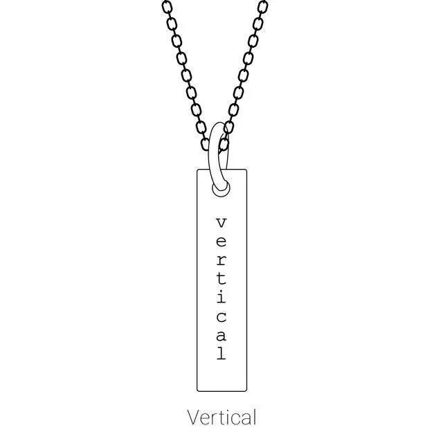 Necklaces TreasureFineJewelers Sterling Silver 20x5 mm Engravable Bar 1618 Necklace