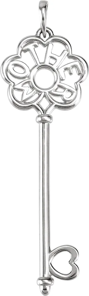 Necklaces TreasureFineJewelers Sterling Silver 475x145 mm Mothers Key Pendant Necklaces TreasureFineJewelers Sterling Silver 475x145 mm Mothers Key Pendant