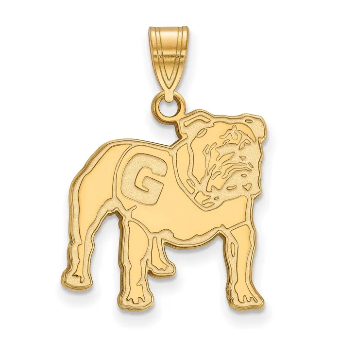 Necklaces TreasureFineJewelers Sterling Silver Goldplated University of Georgia Bulldog Large Pendant Necklaces TreasureFineJewelers Sterling Silver Goldplated University of Georgia Bulldog Large Pendant