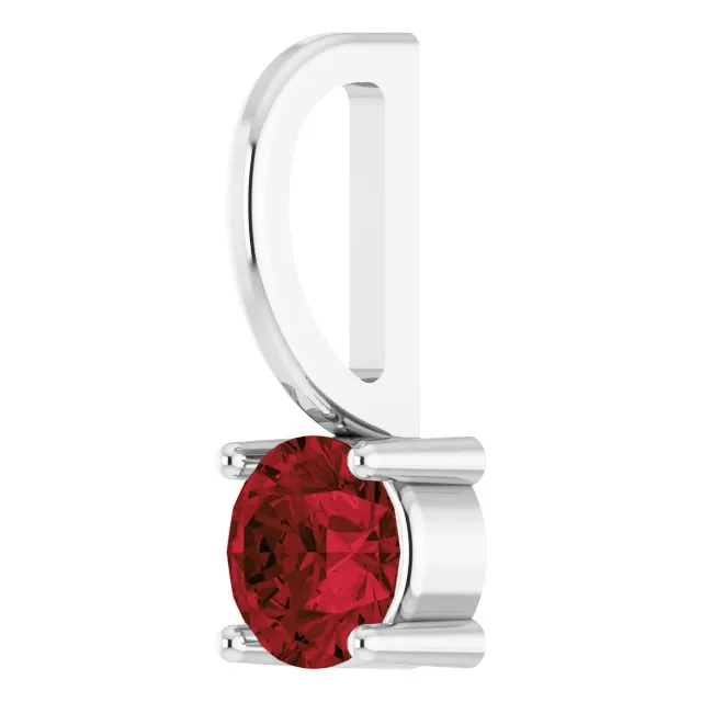 Necklaces TreasureFineJewelers Sterling Silver Imitation Mozambique Garnet Solitaire CharmPendant