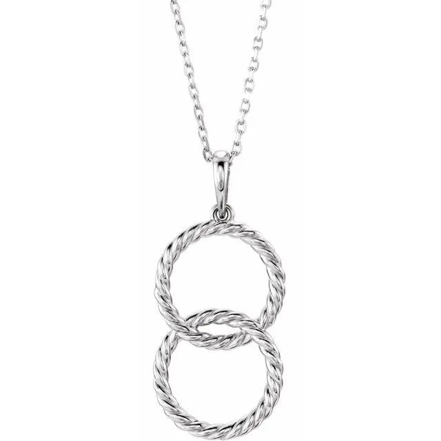 Necklaces TreasureFineJewelers Sterling Silver Interlocking Circle 1618 Necklace Necklaces TreasureFineJewelers Sterling Silver Interlocking Circle 1618 Necklace
