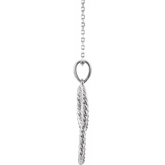 Necklaces TreasureFineJewelers Sterling Silver Interlocking Circle 1618 Necklace