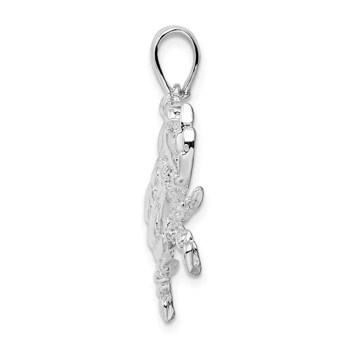 Necklaces TreasureFineJewelers Sterling Silver Polished Blue Crab Pendant