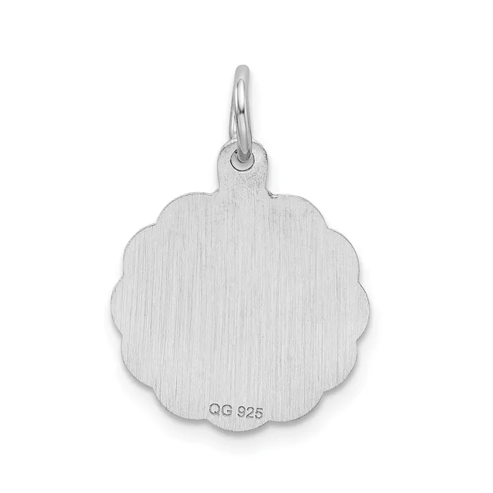 Necklaces TreasureFineJewelers Sterling SilverRhodiumplated Brocaded Letter W Initial Pendant