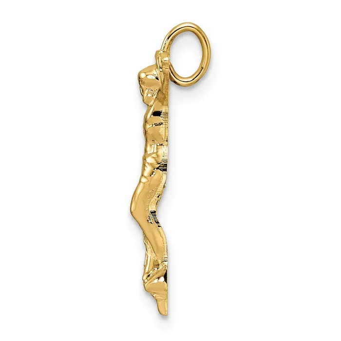 PreStyled Sets TreasureFineJewelers 14k Yellow Gold Polished Solid Risen Christ Chain Slide