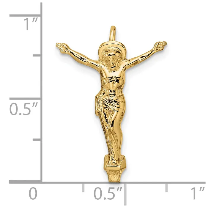 PreStyled Sets TreasureFineJewelers 14k Yellow Gold Polished Solid Risen Christ Chain Slide