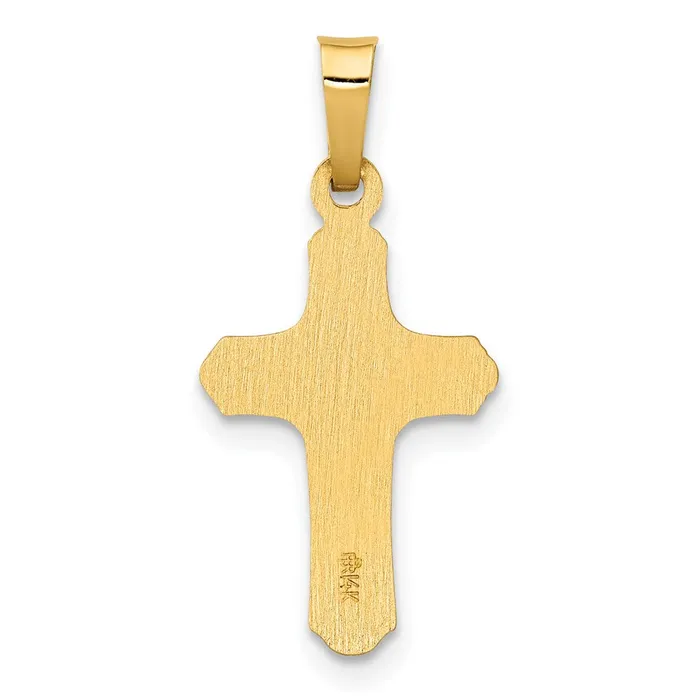 Rings TreasureFineJewelers 14k Twotone Polished and Textured INRI Crucifix Pendant