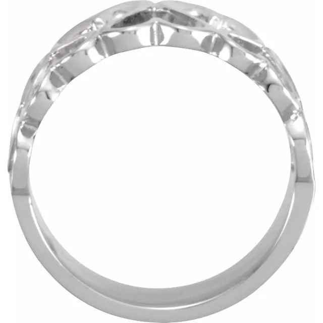 Rings TreasureFineJewelers 14K White 10 mm Heart Design Band