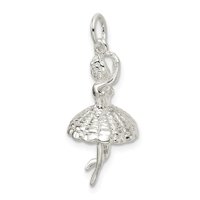Rings TreasureFineJewelers Sterling Silver Ballerina Charm