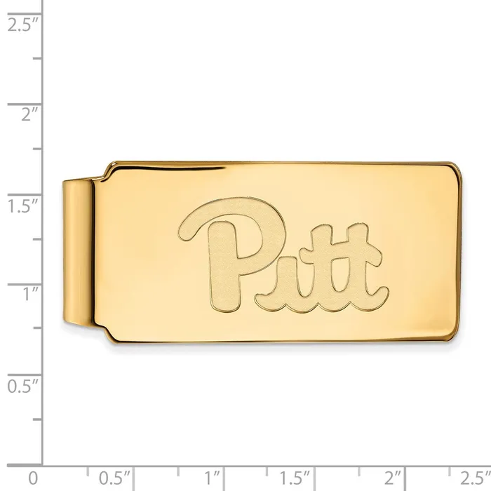 Rings TreasureFineJewelers Sterling Silver Goldplated University of Pittsburgh Money Clip