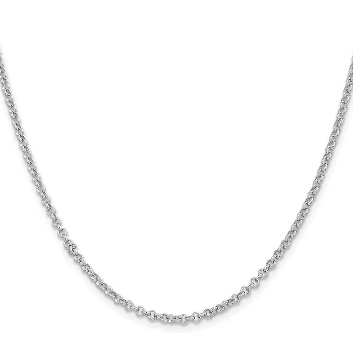 Rings TreasureFineJewelers Sterling Silver Rhodiumplated 25mm Rolo Chain