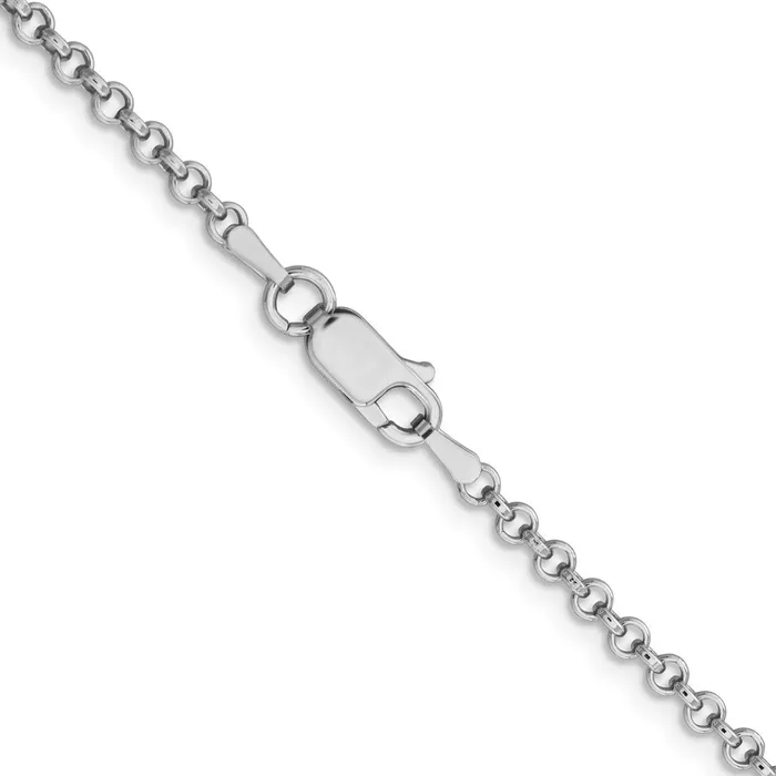 Rings TreasureFineJewelers Sterling Silver Rhodiumplated 25mm Rolo Chain