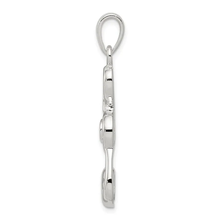 Rings TreasureFineJewelers Sterling Silver Treble Clef Charm