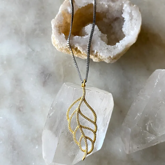 Robindira Unsworth Necklaces Ariel Golden Feather Necklace