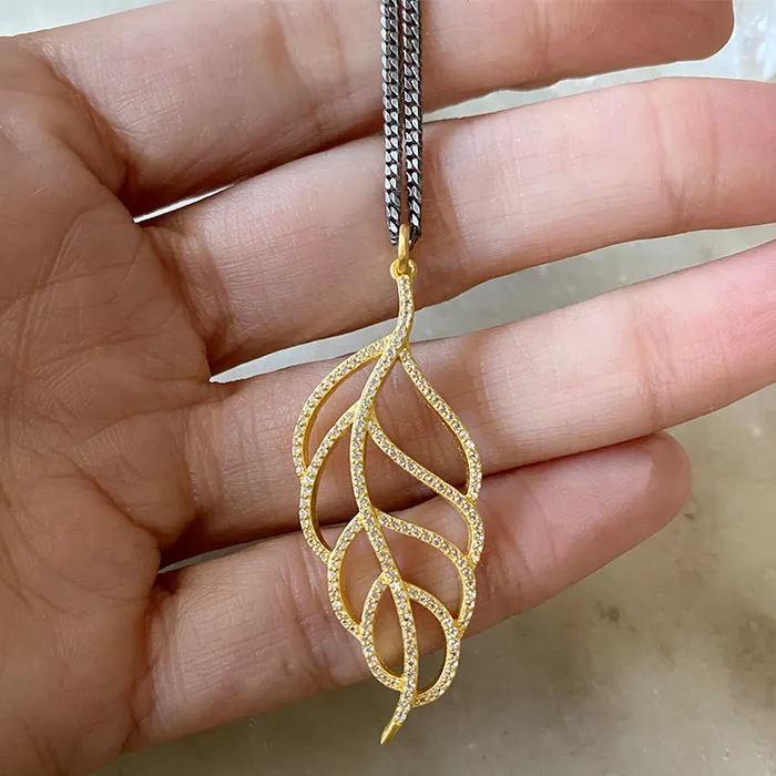 Robindira Unsworth Necklaces Ariel Golden Feather Necklace
