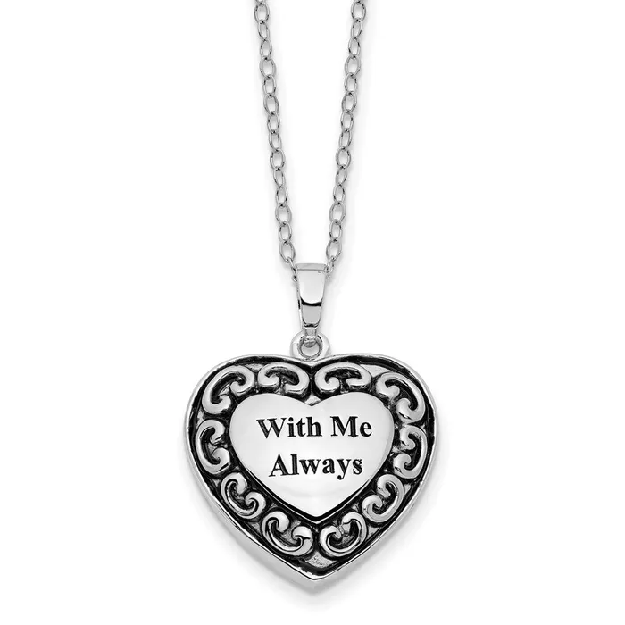 Sentimental Expressions Sterling Silver Rhodiumplated With Me Always Ash Holder 18in Necklace TreasureFineJewelers Necklaces Sentimental Expressions Sterling Silver Rhodiumplated With Me Always Ash Holder 18in Necklace TreasureFineJewelers Necklaces