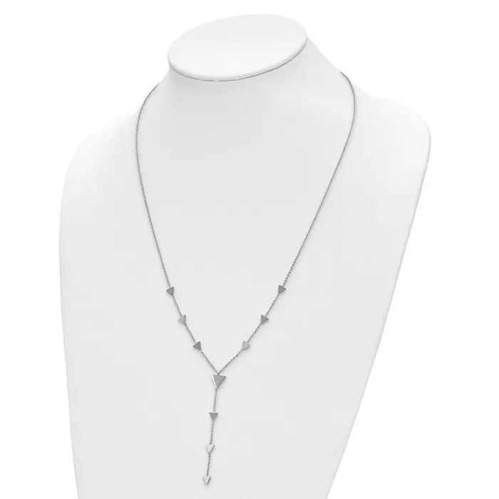 Stainless Steel Polished Triangles 24 inch Y Necklace TreasureFineJewelers Necklaces