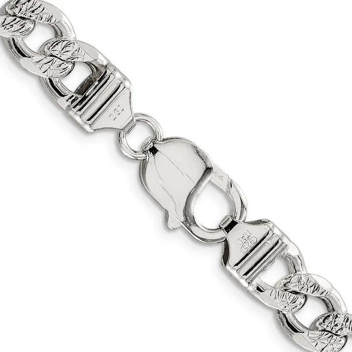 Sterling Silver 915mm Pav Curb Chain TreasureFineJewelers Rings