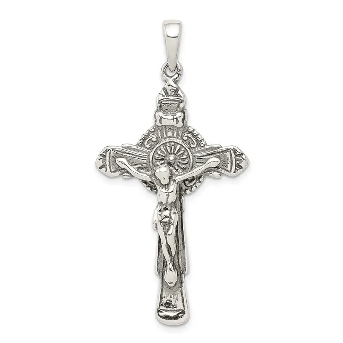 Sterling Silver Antiqued Iona Crucifix Pendant TreasureFineJewelers Necklaces Sterling Silver Antiqued Iona Crucifix Pendant TreasureFineJewelers Necklaces