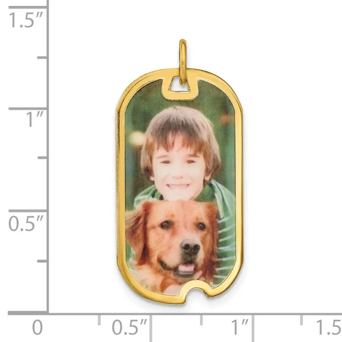 Sterling SilverGoldplated Dog Tag Picture Jewelry Charm TreasureFineJewelers Rings