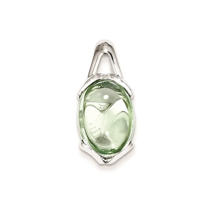 Sterling Silver Green Quartz Pendant TreasureFineJewelers Necklaces