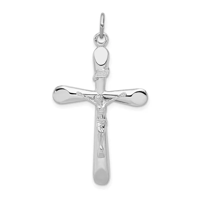 Sterling Silver Rhodiumplated INRI Crucifix Pendant TreasureFineJewelers Necklaces