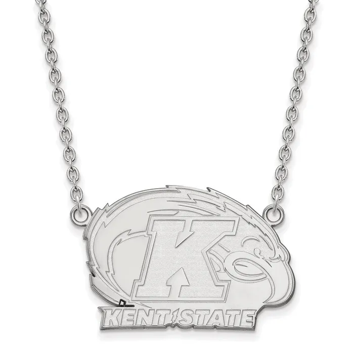 Sterling Silver Rhodiumplated Kent State University Large Pendant 18 inch Necklace TreasureFineJewelers Necklaces Sterling Silver Rhodiumplated Kent State University Large Pendant 18 inch Necklace TreasureFineJewelers Necklaces