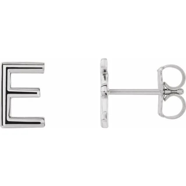 Sterling Silver Single Initial E Earring TreasureFineJewelers Earrings