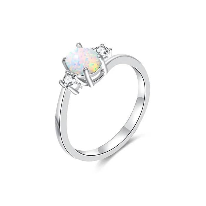 Transparent CZ Exquisite Oval Pink Opal Ring for Women Trendolla Jewelry Rings Transparent CZ Exquisite Oval Pink Opal Ring for Women Trendolla Jewelry Rings