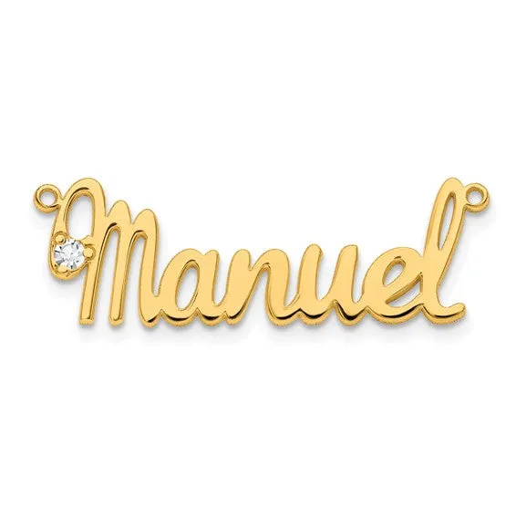 TreasureFineJeweler Necklaces Birthstone Nameplate Necklace