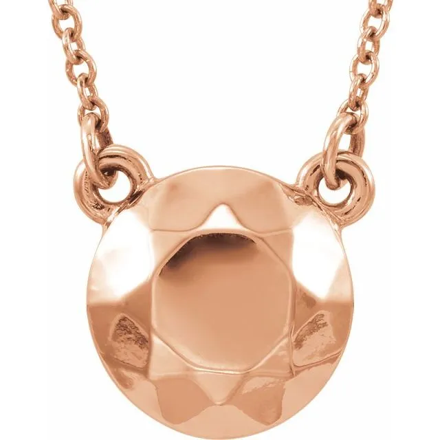 TreasureFineJewelers 14K Rose Faceted Design Circle 165 Necklace Necklaces TreasureFineJewelers 14K Rose Faceted Design Circle 165 Necklace Necklaces