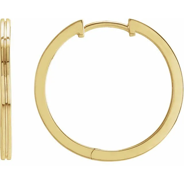 TreasureFineJewelers 14K Yellow Gold 20 mm Grooved Hoop Earrings Earrings TreasureFineJewelers 14K Yellow Gold 20 mm Grooved Hoop Earrings Earrings